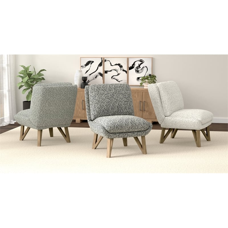 Pemberly Row Armless Accent Chair with Pocketed Coils & Metal Frame in Gray