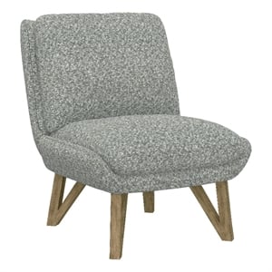Pemberly Row Armless Accent Chair with Pocketed Coils & Metal Frame in Gray
