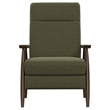 Pemberly Row Pushback Recliner with Solid Wood Arms in Dark Olive Green