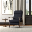 Pemberly Row Pushback Recliner with Solid Wood Arms & Warranty in Blue