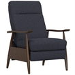 Pemberly Row Pushback Recliner with Solid Wood Arms & Warranty in Blue