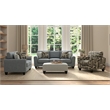 Pemberly Row Smooth Weave Loveseat with Solid Wood Legs & Foam Cushions in Blue