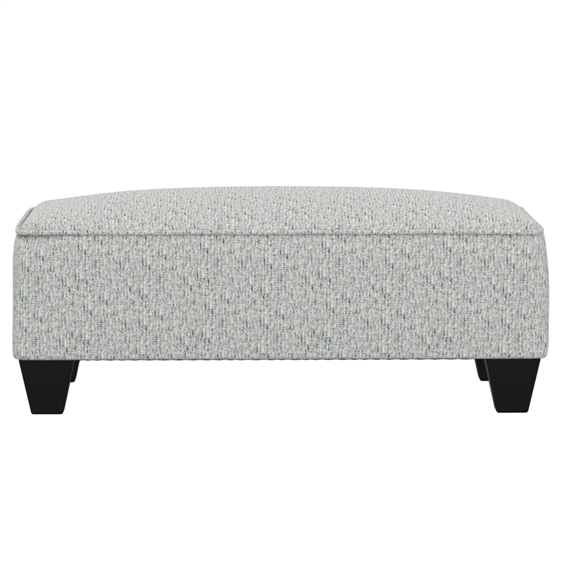 Pemberly Row Ottoman with Solid Wood Legs & Pocketed Coil Cushion in Gray