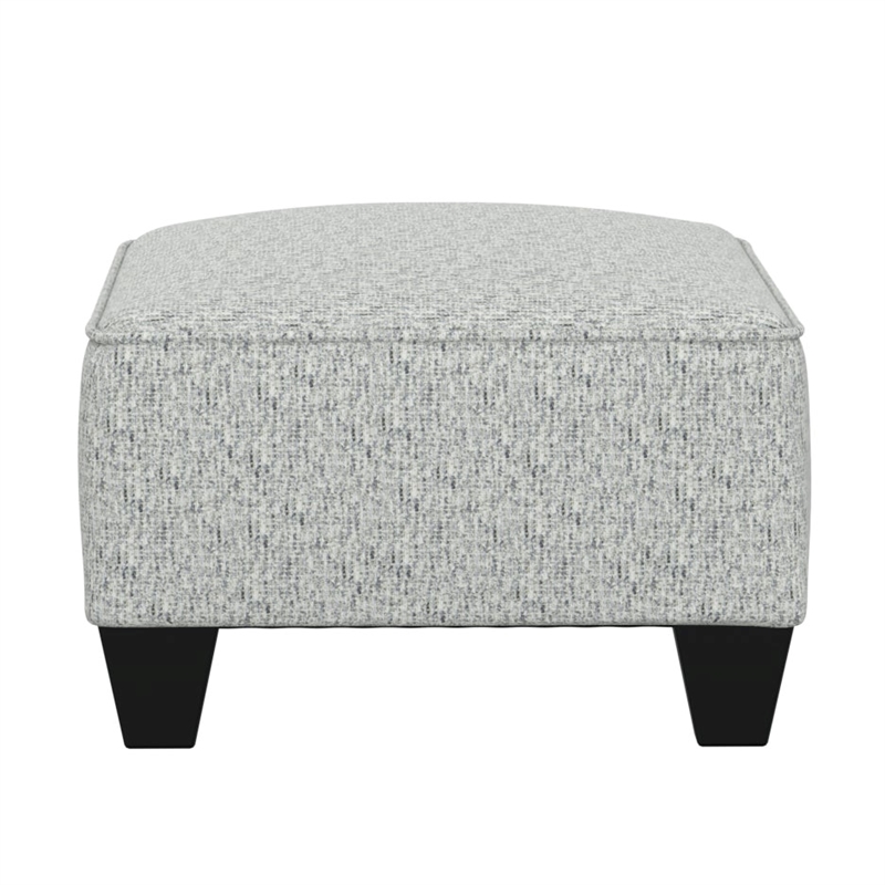 Pemberly Row Ottoman with Solid Wood Legs & Pocketed Coil Cushion in Gray