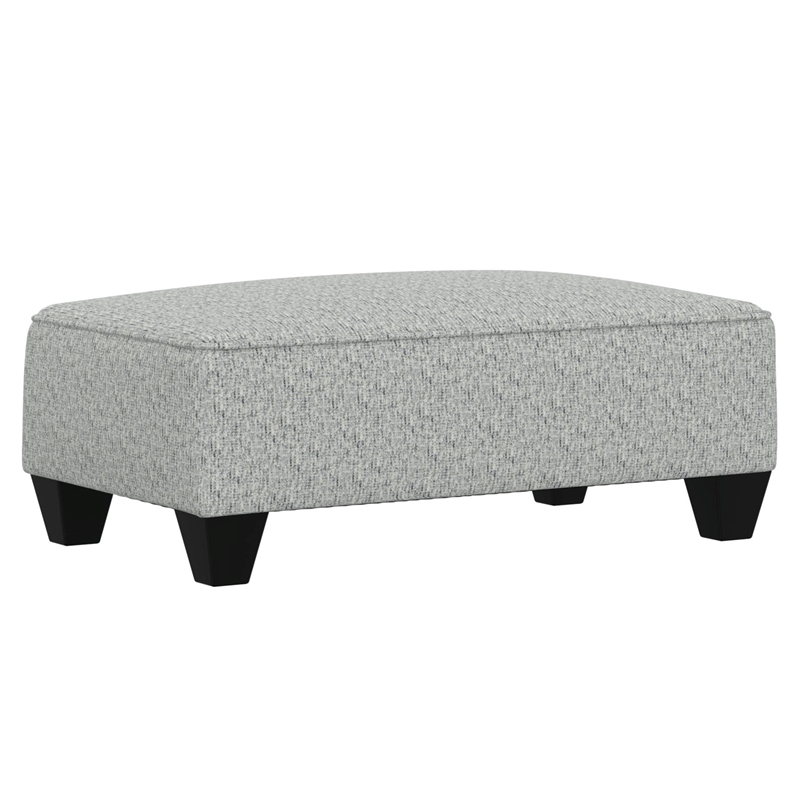 Pemberly Row Ottoman with Solid Wood Legs & Pocketed Coil Cushion in Gray