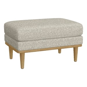 Pemberly Row 31&quot Chenille Chair Ottoman with Wood Base & Pocketed Coils in Gray
