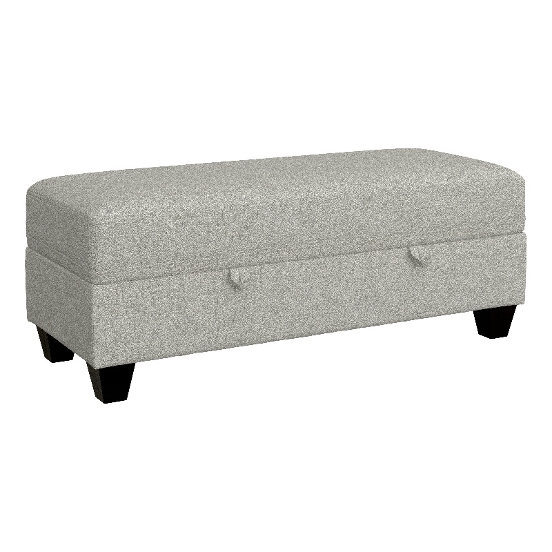 Pemberly Row Rectangular Fabric Storage Ottoman with Lift Top in Beige