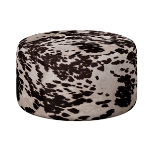 Pemberly Row 34&quot Cow Print Velvet Cocktail Ottoman with Reinforced Frame - Brown