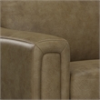 Pemberly Row Dual Power Leather Recliner with Metal Sleigh Legs in Brown