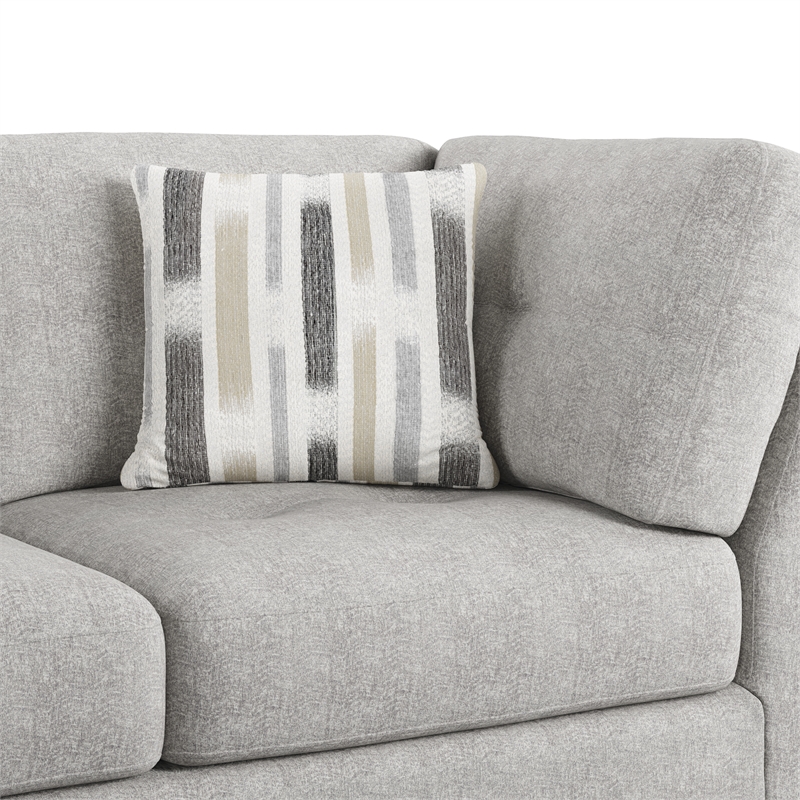 Pemberly Row Chaise Sectional with Pocketed Coils & Solid Wood Legs in Gray