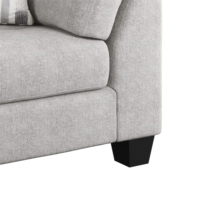 Pemberly Row Chaise Sectional with Pocketed Coils & Solid Wood Legs in Gray