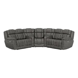 Pemberly Row 5-Pc Power Reclining Sectional with Console Storage & Cupholders