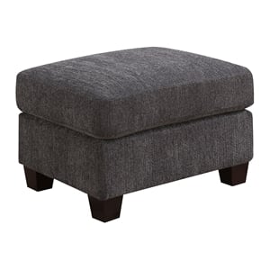 Pemberly Row 26&quot Chenille Ottoman with Pocketed Coils & Sinuous Springs in Gray