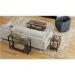 Pemberly Row Sofa Table with Lower Shelf & Floor Protectors in Brown/Black