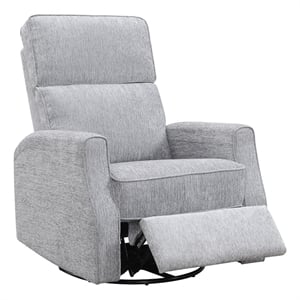 Pemberly Row 30&quot Swivel Gliding Recliner with Pocketed Coils in Gray