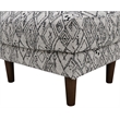 Pemberly Row Corduroy Ottoman with Web Suspension & Wood Legs - Black/White Boho