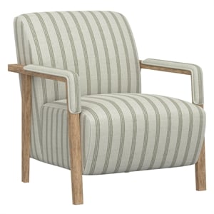 Pemberly Row 28&quot Armchair with Pine Frame & Plush Cushioning - Sage/Cream Stripe