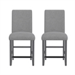 Pemberly Row 360-degree Swivel Barstools with Nailhead Trim (Set of 2) in Gray