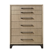 Pemberly Row Brown Mid-Century Solid Oak Craftsmanship 6-Drawer Chest