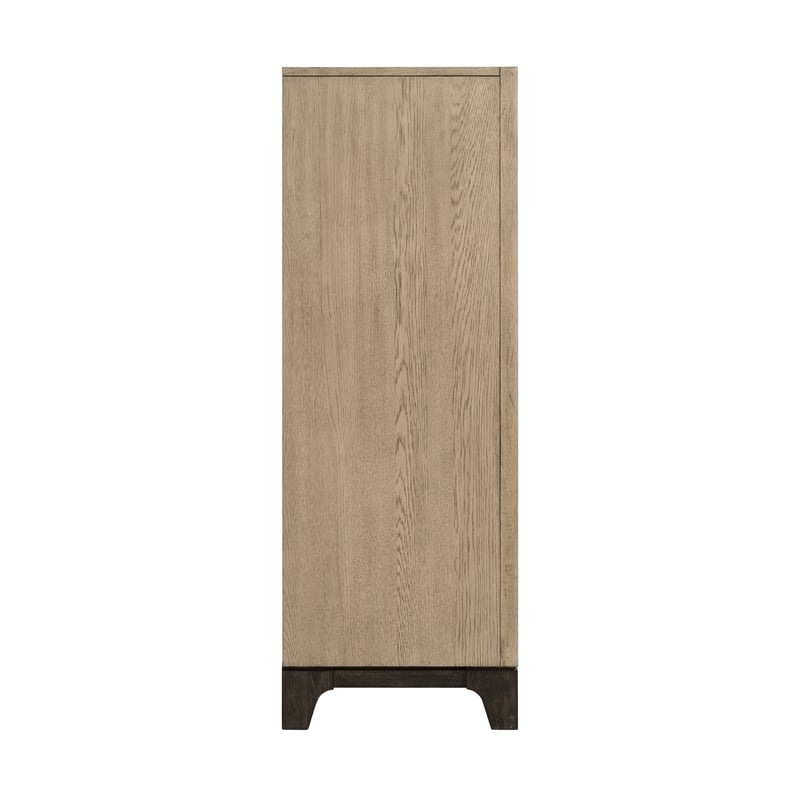 Pemberly Row Brown Mid-Century Solid Oak Craftsmanship 6-Drawer Chest