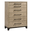 Pemberly Row Brown Mid-Century Solid Oak Craftsmanship 6-Drawer Chest