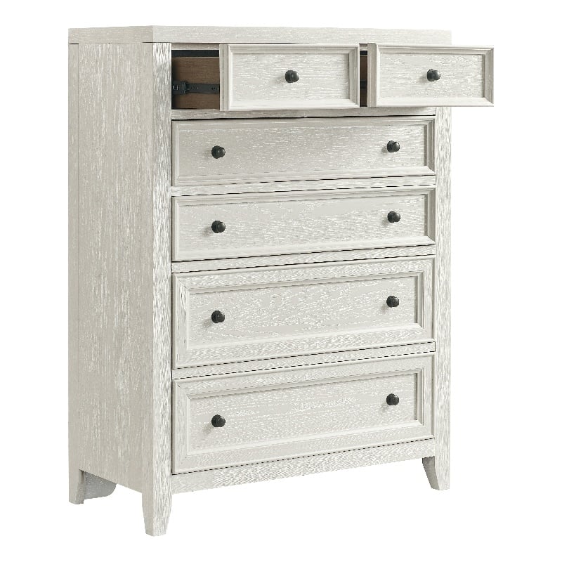 Pemberly Row Contemporary 39-inch 6-Drawer Chest in Whitewash