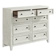 Pemberly Row Farmhouse 8-Drawer Dresser in Gypsum Whitewash Finish