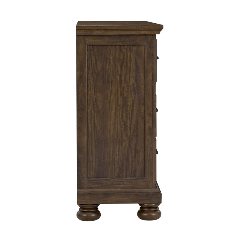 Pemberly Row Contemporary Brown Distressed Wood 6-Drawer Dresser