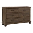 Pemberly Row Contemporary Brown Distressed Wood 6-Drawer Dresser