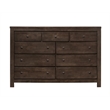 Pemberly Row Contemporary Brown Rustic Pine Wood 9-Drawer Dresser