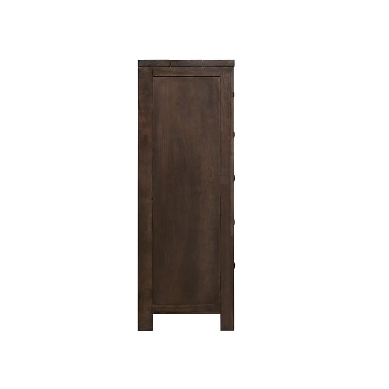 Pemberly Row Contemporary Brown Pine Wood Rustic 6-Drawer Chest