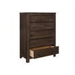 Pemberly Row Contemporary Brown Pine Wood Rustic 6-Drawer Chest