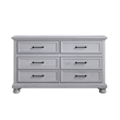 Pemberly Row Contemporary 60-inch Gray Solid Wood Dresser with Black Metal Pulls
