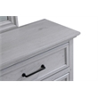 Pemberly Row Contemporary 60-inch Gray Solid Wood Dresser with Black Metal Pulls