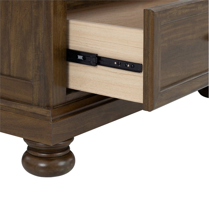 Pemberly Row Brown Distressed Finish 5-Drawer Chest with Metal Hardware