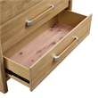 Pemberly Row Mid-Century Hickory Wood 5-Drawers Chest with Waterfall Corners