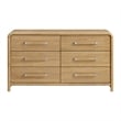Pemberly Row Contemporary 64-inch Natural Hickory Wood 6-Drawer Dresser