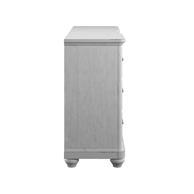 Pemberly Row Coastal Gray Spacious 10-Drawers Solid Wood Dresser