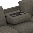 Brown Pop-Up Sectional Sofa with Storage and Fold-Down Console