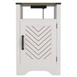 Pemberly Row Farmhouse Nightstand with Charging Station in White & Rustic