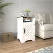 Pemberly Row Farmhouse Nightstand with Charging Station in White & Rustic