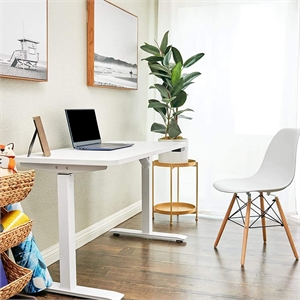 Pemberly Row Electric Height Adjustable Desk 48&quot x 24&quot Home Office in White