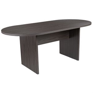 Pemberly Row 72&quot Conference Table in Rustic Gray Melamine Laminate Finish