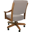 Pemberly Row Leather & Solid Wood Swivel Dining Caster Chair in Tan on Honey