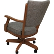 Pemberly Row Solid Wood Swivel Caster Dining Chair in Jetty June Tan in Honey