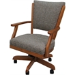 Pemberly Row Solid Wood Swivel Caster Dining Chair in Jetty June Tan in Honey