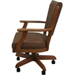 Pemberly Row Solid Wood Swivel Caster Dining Chair in Pecan Brown Vinyl Honey