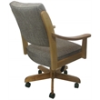Pemberly Row Swivel Wood Dining Caster Chair in Brown Fabric Natural