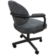 Pemberly Row Swivel Metal Dining Caster Chair in Outlier Charcoal Gray