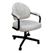 Pemberly Row Swivel Metal Dining Caster Chair in Outlier Stucco Beige Black